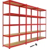 Monster Racking 3 Rayonnages Z-Rax en Acier Sans Boulons Rouges 90cm x 183cm x 45cm