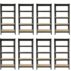 Monster Racking 8 Rayonnages T-Rax en Acier Sans Boulons Noirs 75cm x 30cm x 150cm