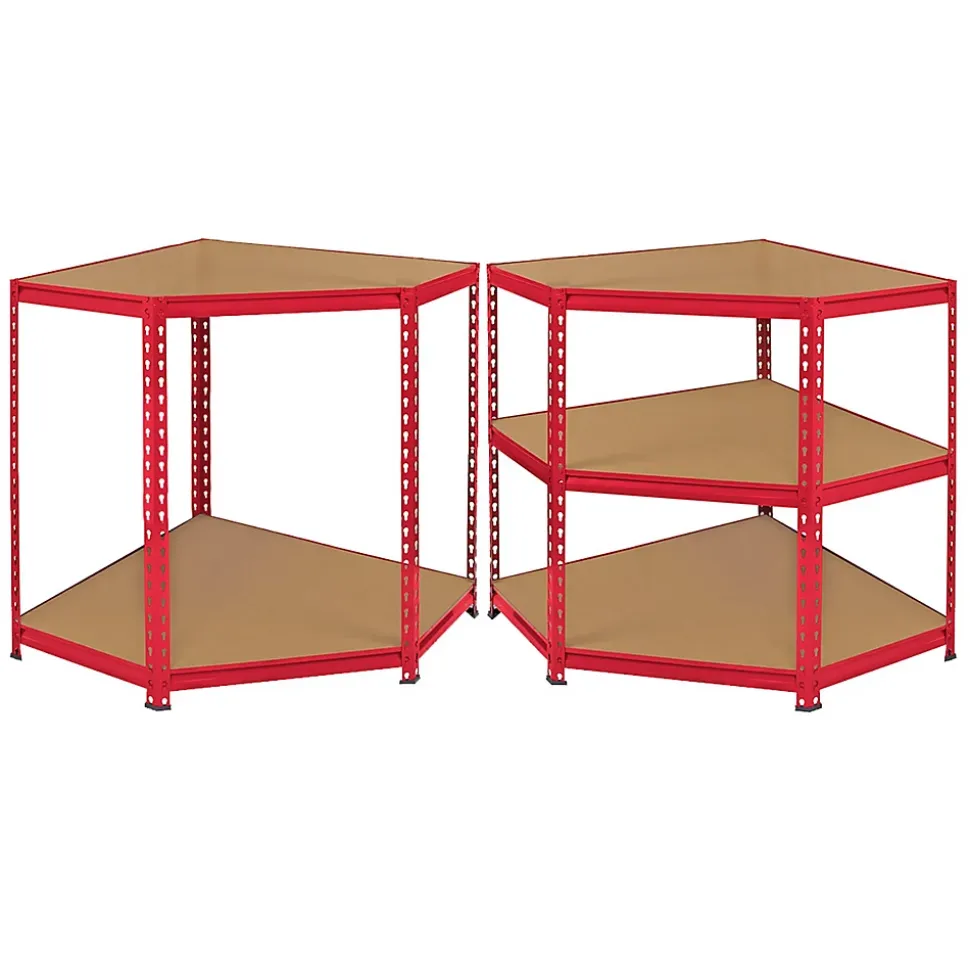 Monster Racking - Rayonnage d'Angle Z-Rax en Acier Sans Boulons Rouge 90cm x 45cm x 183cm