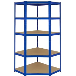 Monster Racking - Rayonnage d'Angle T-Rax en Acier Sans Boulons Bleu 90cm x 45cm x 180cm