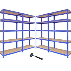 Monster Racking 4 Rayonnages T-Rax en Acier Sans Boulons Bleus 90cm x 45cm x 180cm