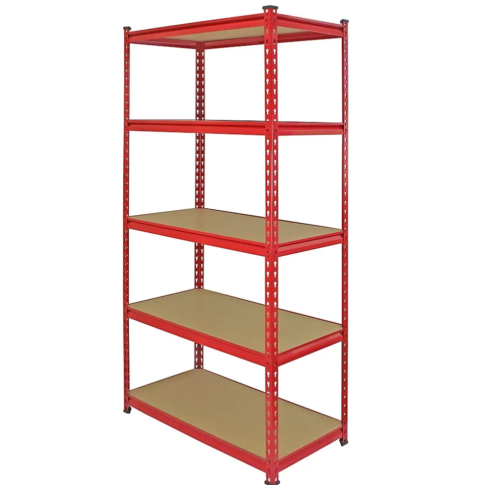 Monster Racking 10 Rayonnages Z-Rax en Acier Sans Boulons Rouges 90cm x 183cm x 45cm