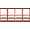 Monster Racking 1 Rayonnage d'Angle Z-Rax Rouge et 4 Rayonnages Z-Rax Rouges en Acier Sans Boulons 90cm x 45cm x 183cm
