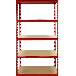 Monster Racking 1 Rayonnage d'Angle Z-Rax Rouge et 4 Rayonnages Z-Rax Rouges en Acier Sans Boulons 90cm x 45cm x 183cm