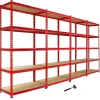 Monster Racking 4 Rayonnages Z-Rax en Acier Sans Boulons Rouges 90cm x 183cm x 45cm