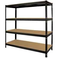 Monster Racking Rayonnage robuste Q-Rax Monster à étagères pour garage, 360 kg/étagère, 160cm x 60cm x 160cm, Noir