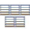 Monster Racking T-Rax 5 x Rayonnage, Bleu, 160cm Largeur, 60cm Profondeur