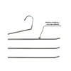 MSV 12 Cintres Pantalons 5 Barres En Metal