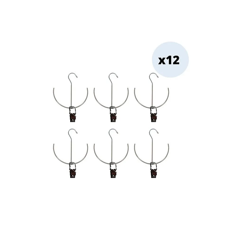 MSV Lot de 12 cintres en acier plastifié antiglisse pour ceintures