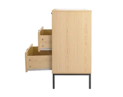 Nagato - commode - cannage et effet bois - 70 cm - Best Mobilier