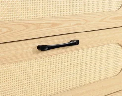 Nagato - commode - cannage et effet bois - 70 cm - Best Mobilier