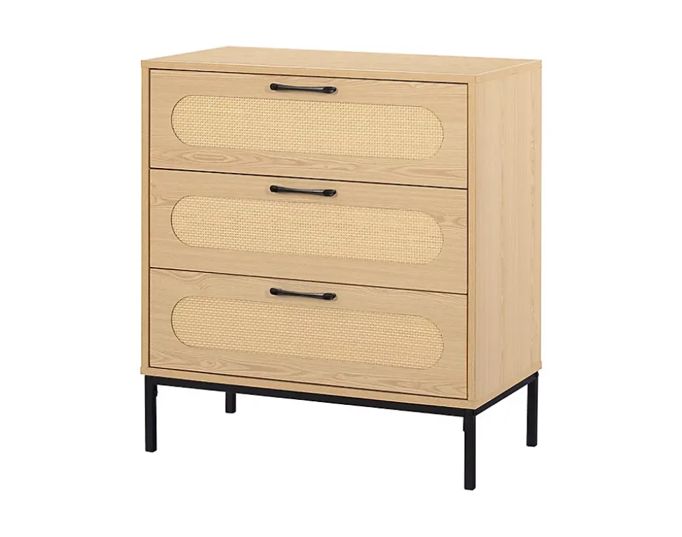 Nagato - commode - cannage et effet bois - 70 cm - Best Mobilier