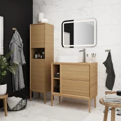 Niche 2 cases GoodHome Avela placage chêne 20 cm