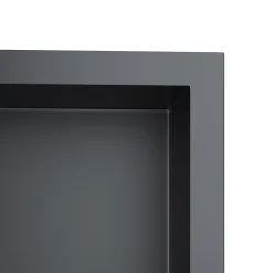 Niche inox SIRHONA 900x300x100mm - Encastrée + Bac à douche + Verticale/Horizontale + Noir mat