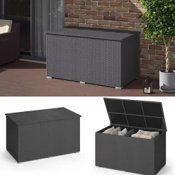 OK-Living Coffre pour coussins Anthracite 146x80cm