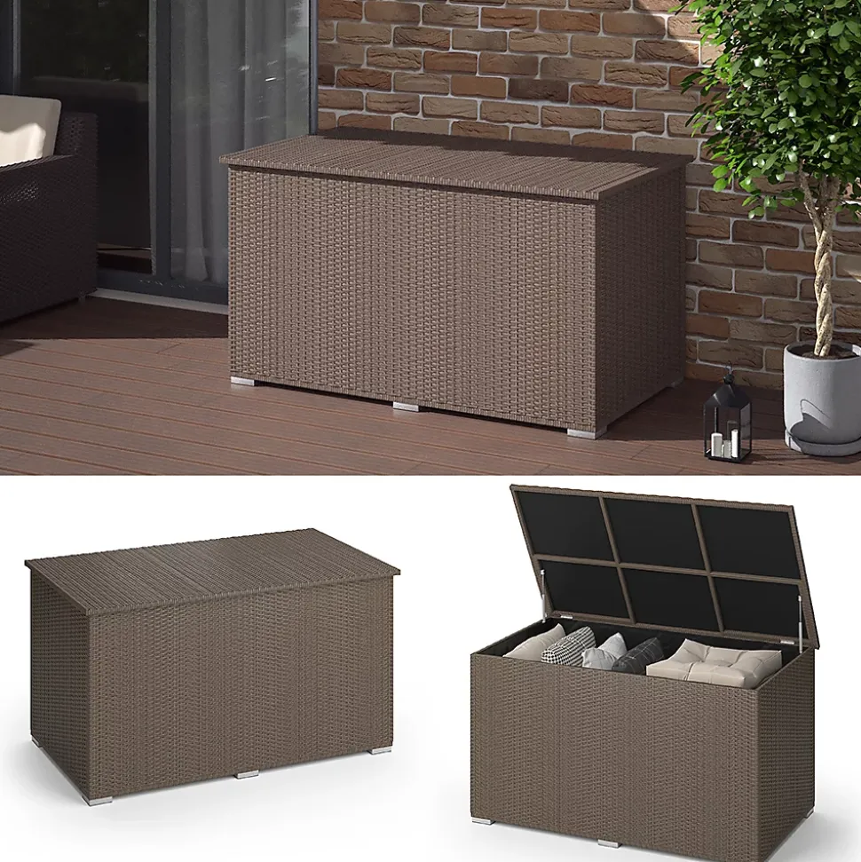 OK-Living Coffre pour coussins Marron 146x80cm
