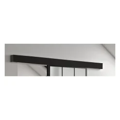 OPTIMUM Kit porte coulissante + rail Atelier - H204 x L83 x P4 cm - Noir verre depoli
