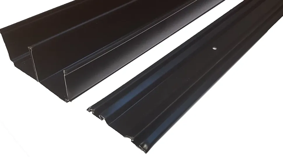 OPTIMUM pack portes de placard coulissantes, 2 vantaux décor atelier noir, verre dépoli blanc, H 2500 x L 1500 mm
