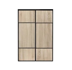 OPTIMUM pack portes de placard coulissantes, 2 vantaux décor chêne sauvage partitionné chêne sauvage H2500mm X L1200mm