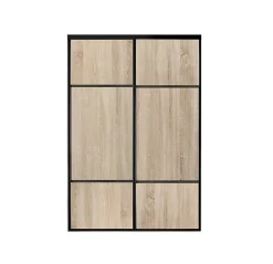 OPTIMUM pack portes de placard coulissantes, 2 vantaux décor chêne sauvage partitionné chêne sauvage H2500mm X L1800mm