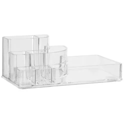 Organisateur de salle de bain transparent, l.6,6 x H.9,4 x P.17,3cm, Five Simply Smart Selena