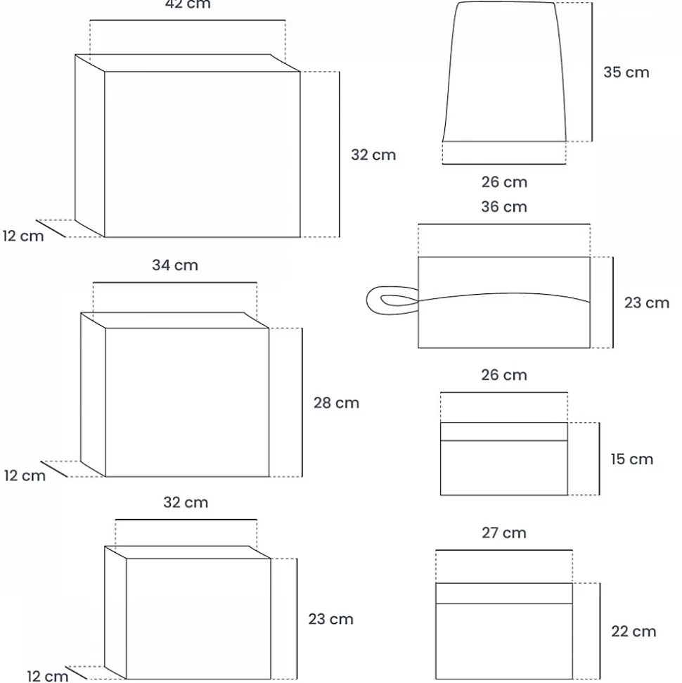 Organisateur de voyage, rangement valise 7 pièces - Beige - Vivezen