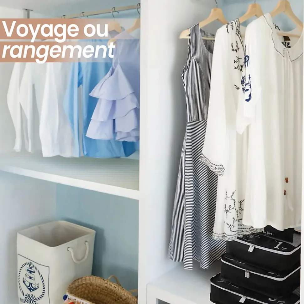 Organisateur de voyage, rangement valise 7 pièces - Beige - Vivezen