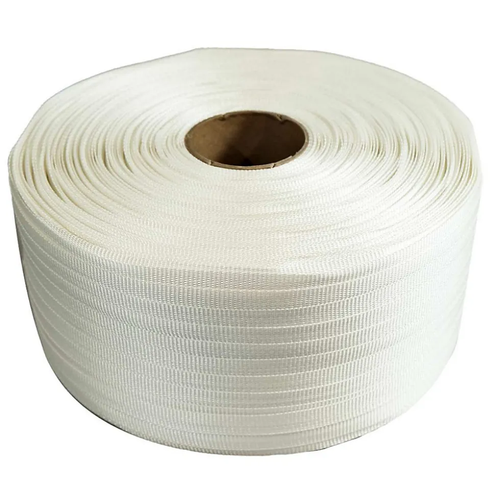 Pack 3 Feuillards de cerclage tressés 13 mm x 1100 m + 500 Boucles OFFERTES - Feuillard textile Résistance 350kg - TECPLAST PFT3