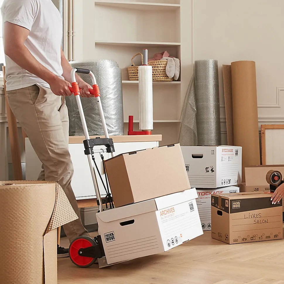 Pack and Move - Diable pliable en aluminium - 35 x 48 x 119 cm - 130 KG max - Pour déménagement et transport