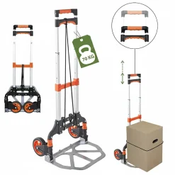 Pack and Move - Diable pliable en aluminium - 28 x 39 x 100 cm - 70 KG max - Pour déménagement et transport