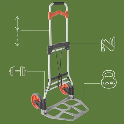 Pack and Move - Diable pliable en aluminium - 28 x 39 x 100 cm - 70 KG max - Pour déménagement et transport