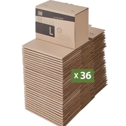 Pack and Move - Lot 36 cartons pour expédition - Taille L - 25 x 38 x 20 cm - Carton renforcé - 20 KG max