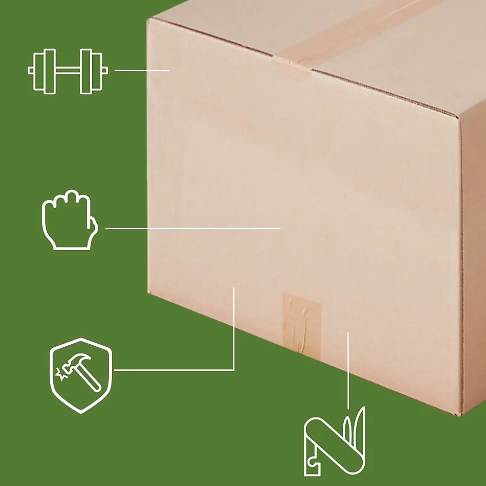 Pack and Move - Lot 40 cartons déménagement d'occasion - 57 x 39 x 34 cm - Cartons réemployés - 2 adhésifs offerts