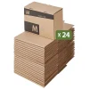 Pack and Move - Lot 24 cartons pour expédition - Taille M - 21 x 32 x 15 cm - Carton renforcé - 20 KG max