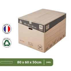Pack and Move - Lot 30 cartons déménagement XXL - 80 x 60 x 50 cm - Poignées renforcées - 3 adhésifs offerts
