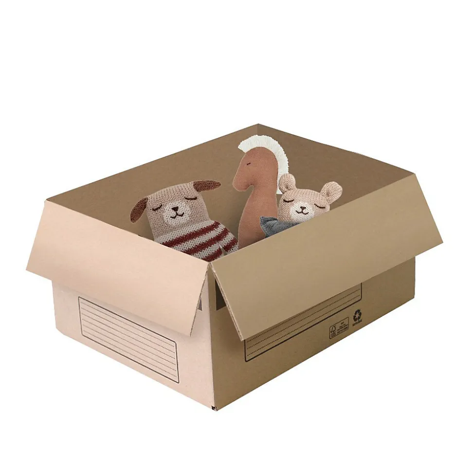 Pack and Move - Lot 50 Cartons Déménagement Stockage S - 36 x 28 x 18 cm - Poignées renforcées - 3 adhésifs offerts