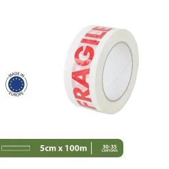 Pack and Move - Lot 12 Rouleaux Ruban Adhésif Transparent "Fragile" Pour Emballage Et Déménagement - 100 M - Qualité Premium