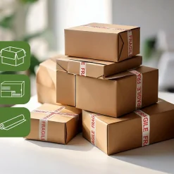 Pack and Move - Lot 12 Rouleaux Ruban Adhésif Transparent "Fragile" Pour Emballage Et Déménagement - 100 M - Qualité Premium
