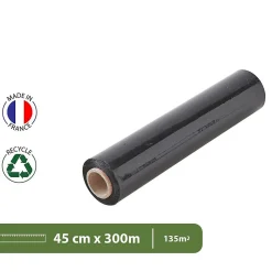 Pack and Move - Lot 6 rouleaux film étirable - 300 m - Noir - Film déménagement Film emballage Film palette Film protection