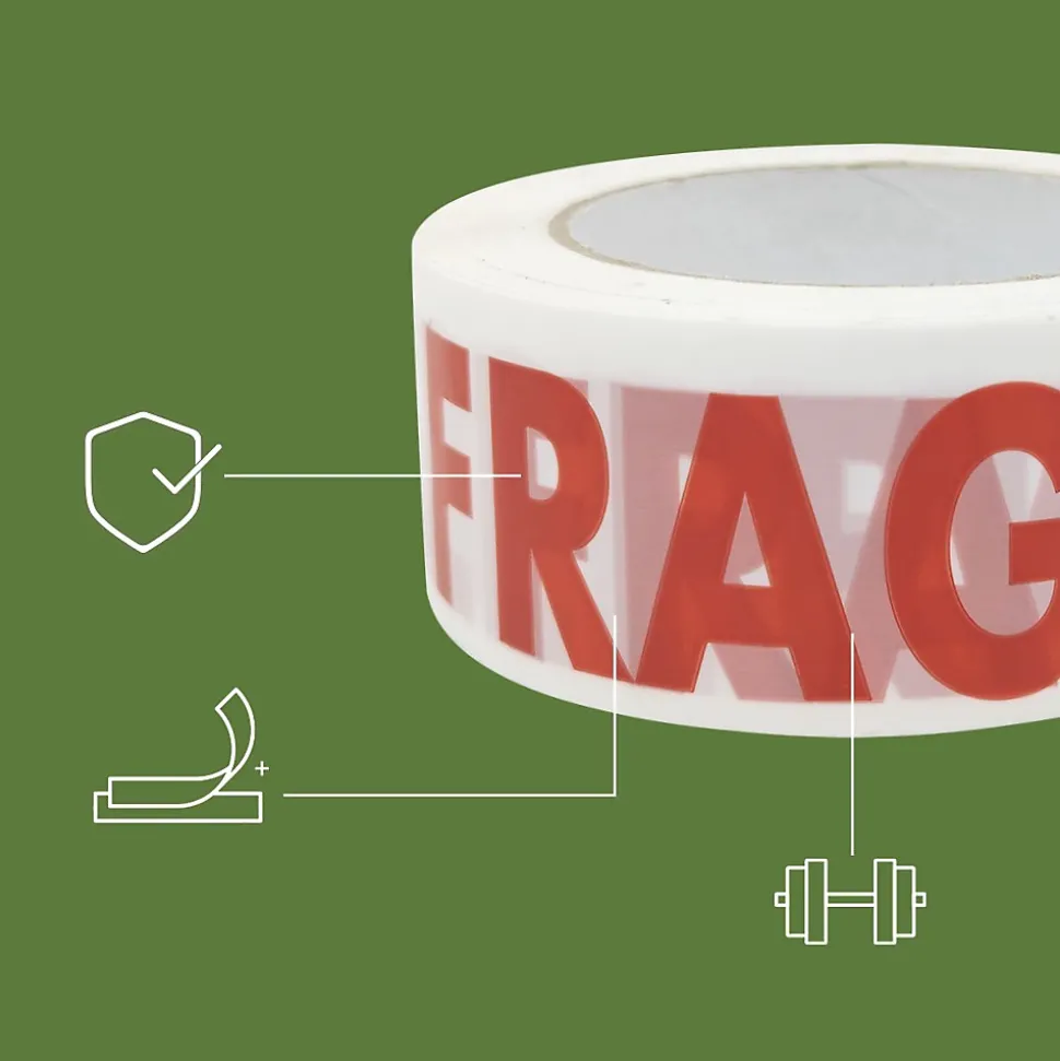 Pack and Move - Lot 36 Rouleaux Ruban Adhésif Transparent "Fragile" Pour Emballage Et Déménagement - 100 M - Qualité Premium