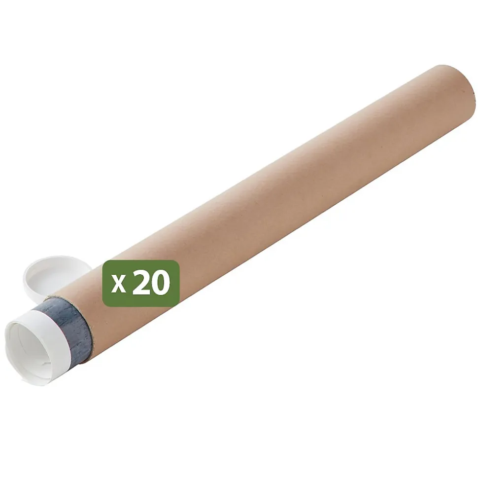 Pack and Move - Lot 20 tubes pour expédition et emballage -10x100cm - Pour affiche et poster - Avec capuchon