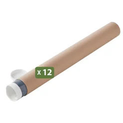Pack and Move - Lot 12 tubes pour expédition et emballage - 0.6x50cm - Pour affiche et poster - Avec capuchon