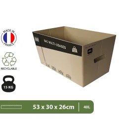 Pack and Move - Lot de 20 caisses en carton - 53 x 30 x 26 cm - Transport, déménagement, stockage