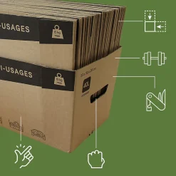 Pack and Move - Lot de 30 caisses en carton - 53 x 30 x 26 cm - Transport, déménagement, stockage