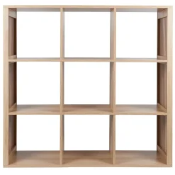 PAJAN - Rangement 9 Cases Effet Bois avec Tasseaux