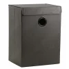 Panier à linge pliant avec couvercle gris H. 54 cm - BASKET