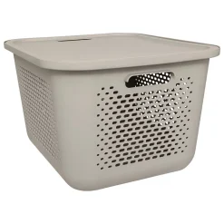 Panier Aera 19,6L avec couvercle en lin - Blanc- 5five