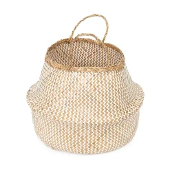 Panier Belly naturel et blanc taille L