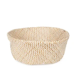 Panier Belly naturel et blanc taille L