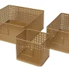 Panier carré en métal doré motif cannage taille S, Equipstore Création Met